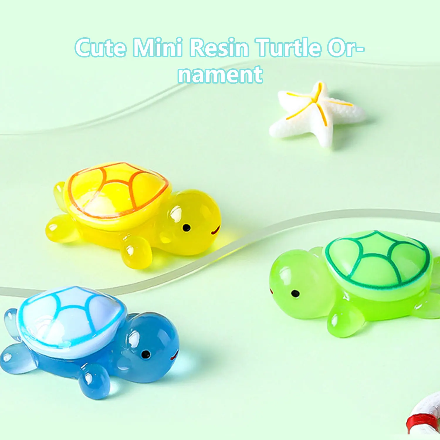 Glow-in-the-dark Turtle Mini Resin Photo Accessories Desktop Decoration Glow-in-the-dark Turtle Ornamental Fish Tank Mini