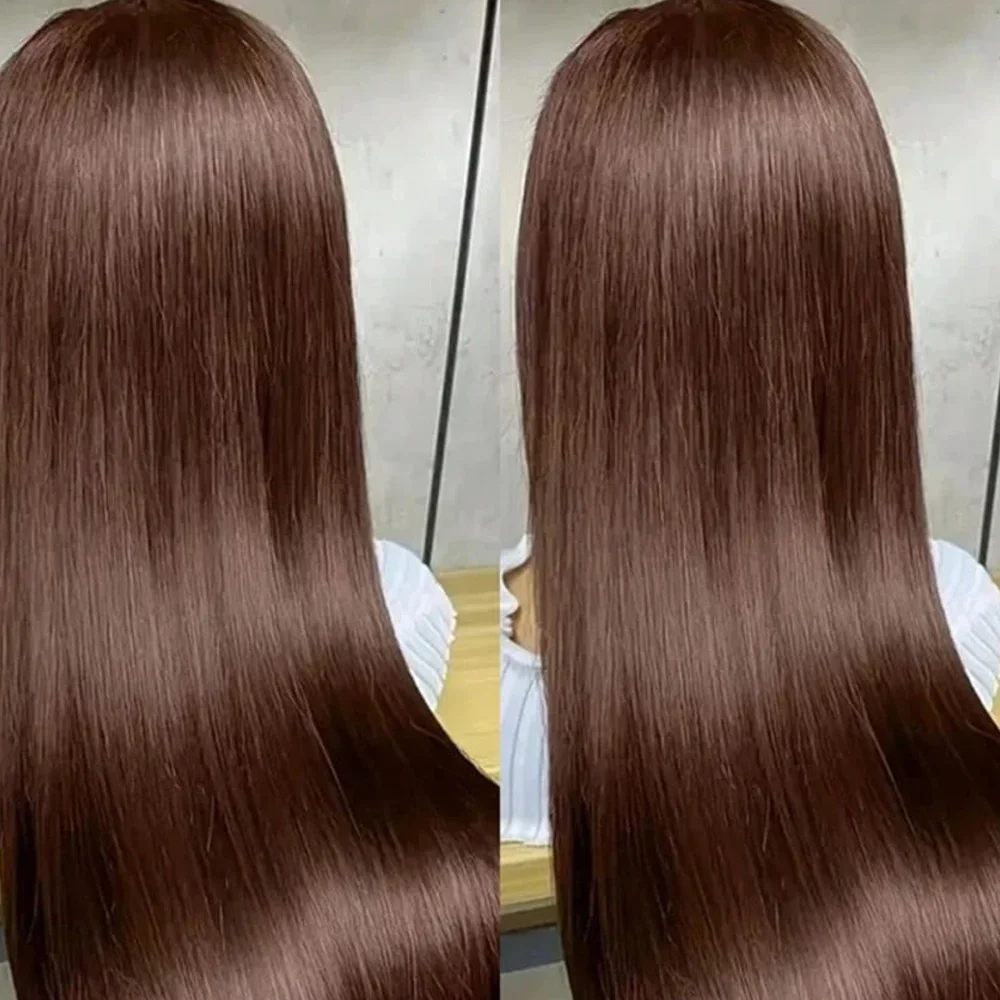 

Шоколадно-коричневый парик с глубокими волнистыми локонами, 30-32 дюйма, 13x4 HD кружевной фронтальный парик из натуральных волос, окрашенный