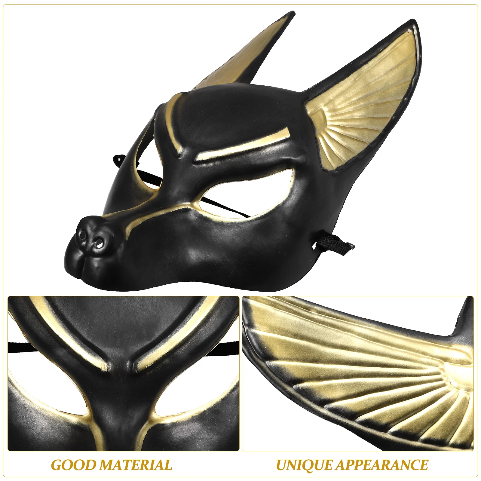Maska Anubis Retro Masquerade Rekwizyty Makijaż Vintage Party Kostium Dekor Plastikowe Maski Cosplay Halloween