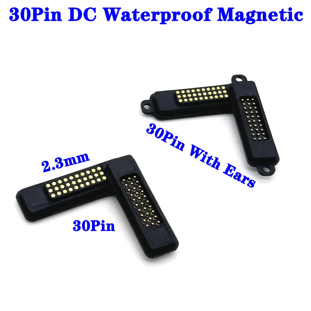 1sets DC 36V 2A Waterproof Magnetic Pogo Pin Connector 30Pin With Ears Pogopin Male Female Spring Large Current DC Power Socket