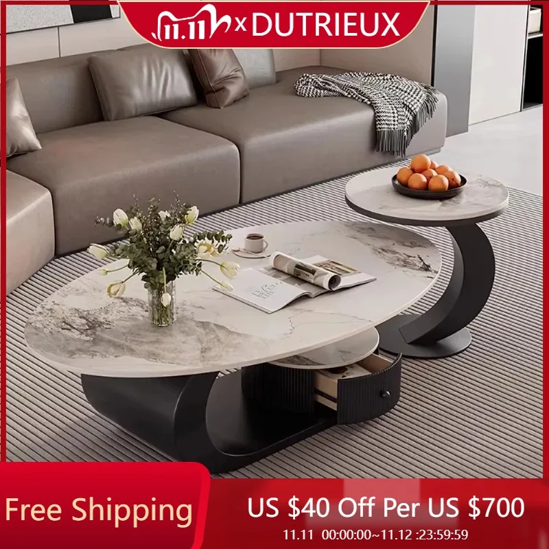 

Room Decor Large Size Coffee Table Glamour Unique Modern Effect Lounge Aesthetic Coffee Table Standing Couchtisch Home Products