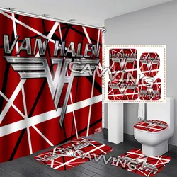 Van Halen Band 3D zasłony prysznicowe wodoodporne kurtyna łazienkowa antypoślizgowa mata do kąpieli zestaw dywaniki wc dywan Home Decor V02