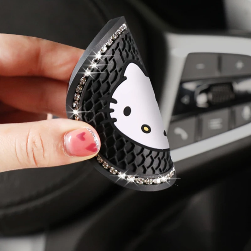 Sanrio Hello Kitty Car Coasters Kawaii Cartoon Anime Car Insulated Coaster Cute Anti Slip Pad Decorate Toys Gifts Girls Toys