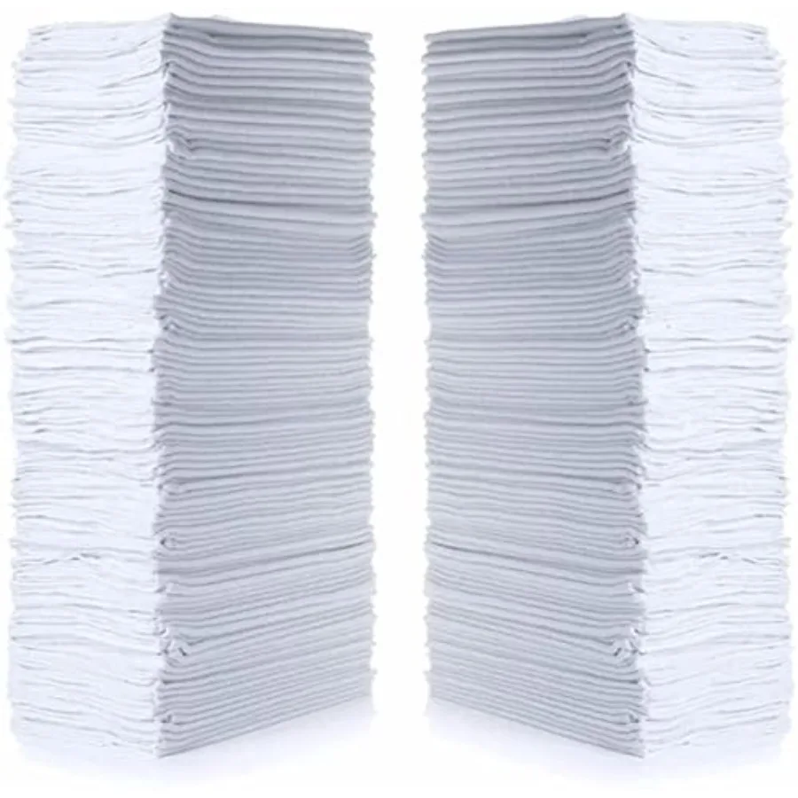 

Cotton Shop Towels 14"x12" 145 Pack Reusable Cleaning Shop Rags for Automobiles Industries Garage and Homes (White)