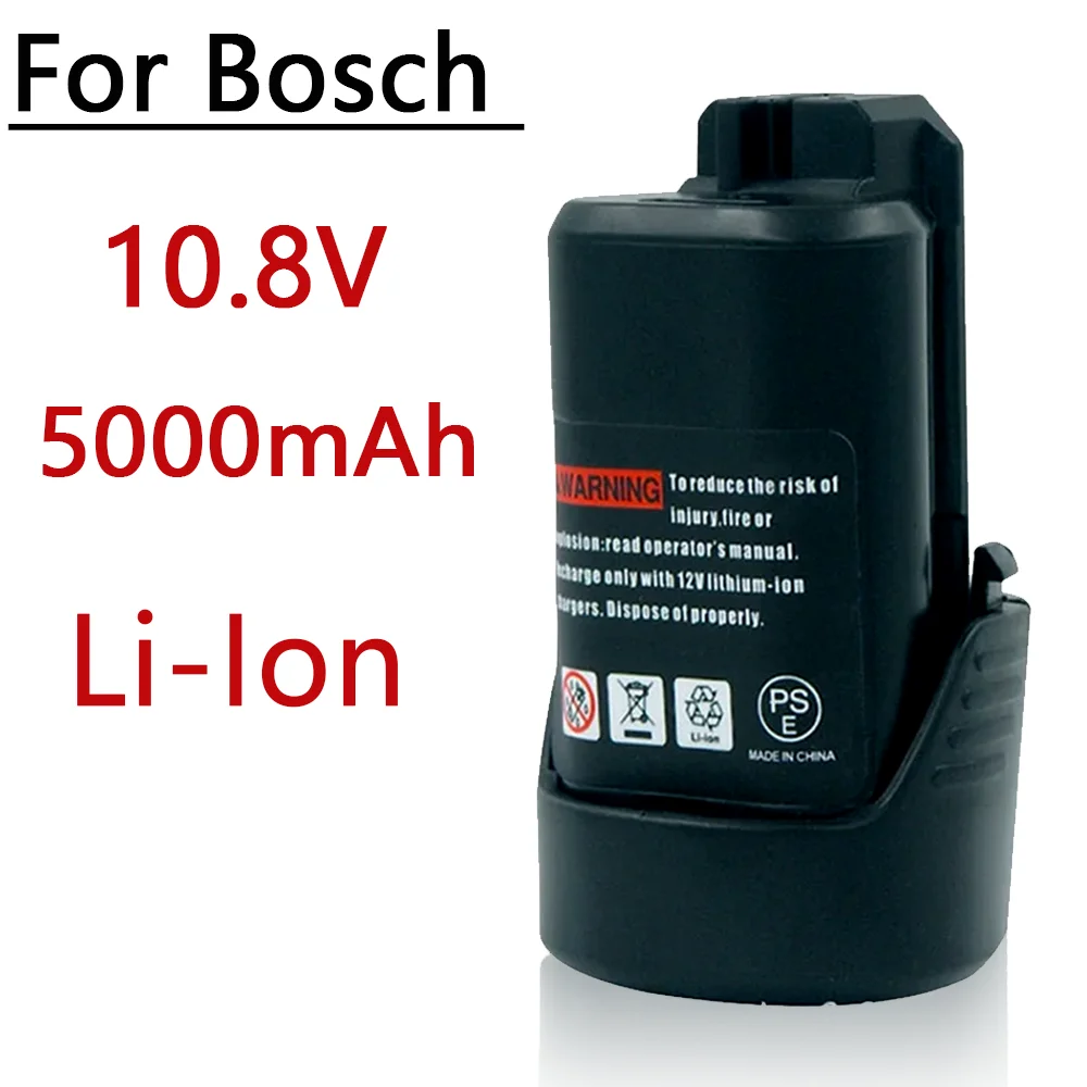 5000mAh Li-ion Battery For Bosch 10.8V BAT412A BAT414 BAT411 BAT412 D-70745 2607336014 BAT420 GSR 120-LI