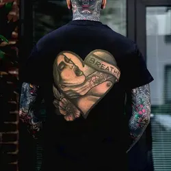 Summer Men's Hip Hop Casual Comfortable Loose Short Sleeve 3D Printing