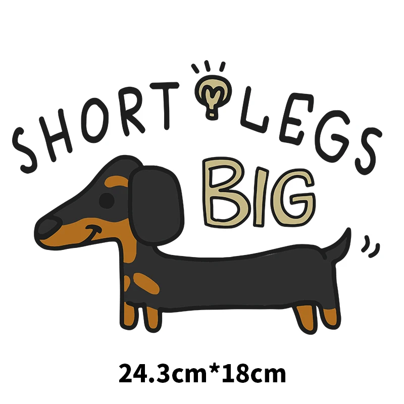 24.3cmX18cm Cartoon Dachshund Heat transfer clothing fabric iron pressed vinyl washable sticker DIY T-shirt printing