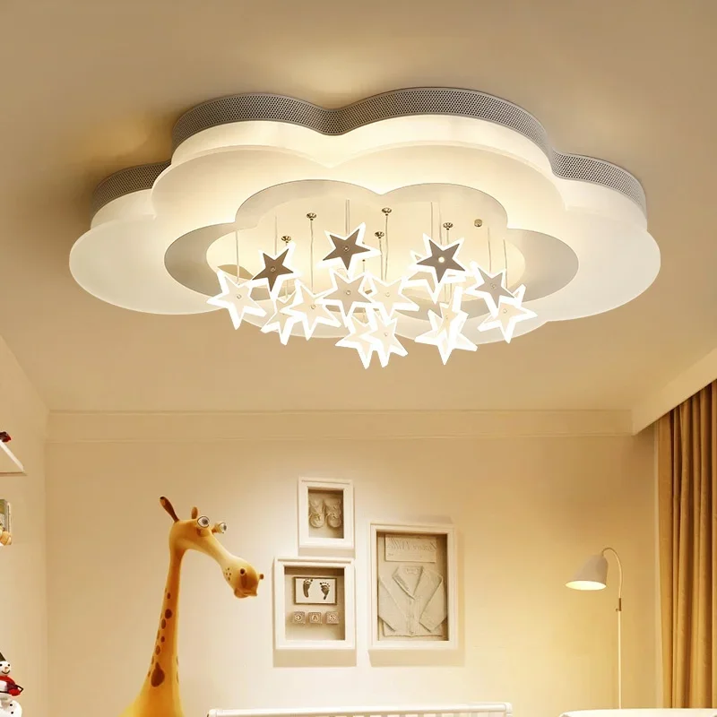 Modern Creative Cloud Star Ceiling Lamp Children Room Restaurant Boy Girl Bedroom LED Eye Protection Chandelier Home Decor Light