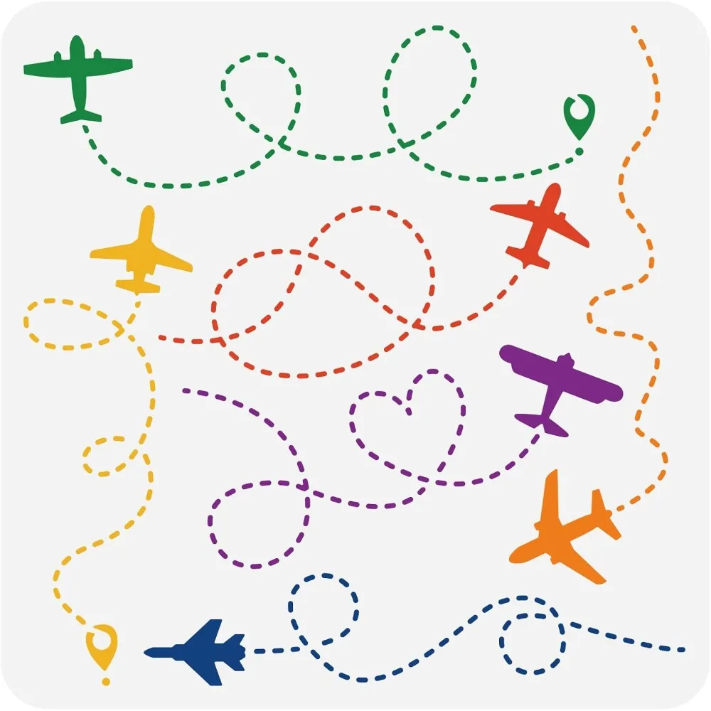 PET Hollow Out Drawing Painting Stencils for DIY Scrapbook Photo Album Planet Pattern 300x300mm