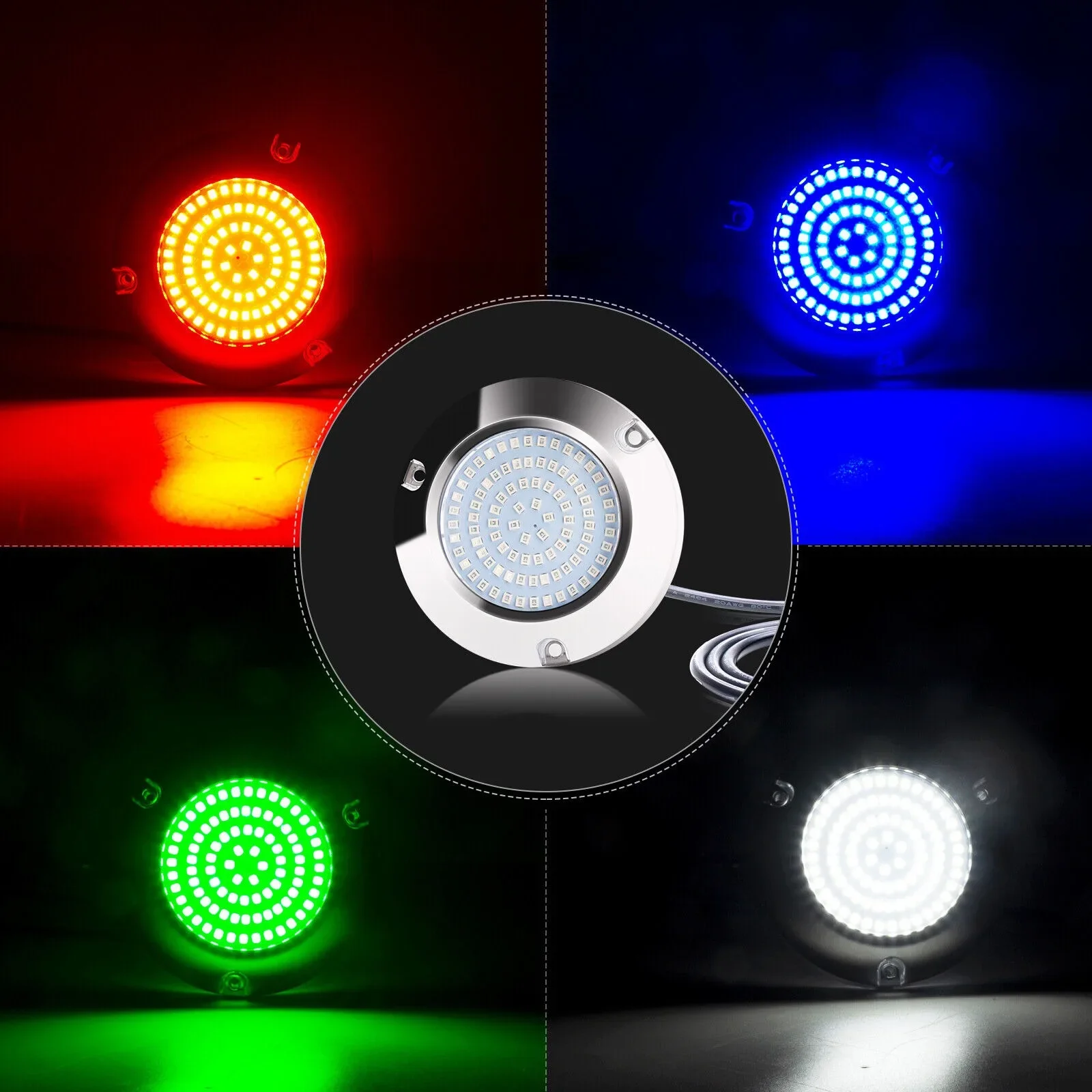 DC 12V 24V 45W Marine Boat LED Stern Light Round Stainless Steel LED Tail Lamp For Kayak Yacht Accessory Blue White Green Color