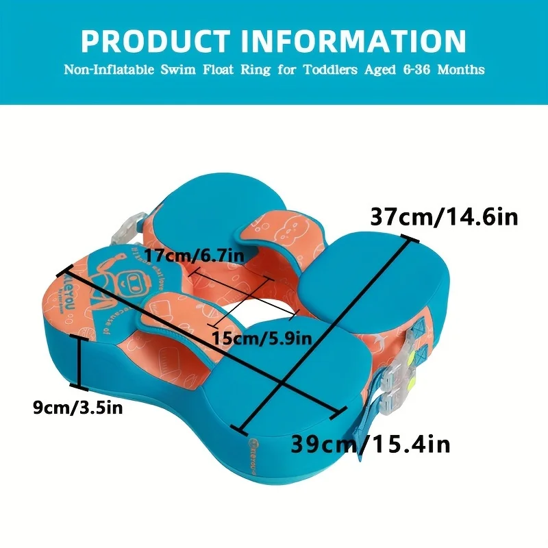 Przenośny Non nadmuchiwana obręcz do pływania dla dzieci z konstrukcją zapobiegającą dachowaniu-zdejmowane i zmywalne, basen kąpielowy pływa przez