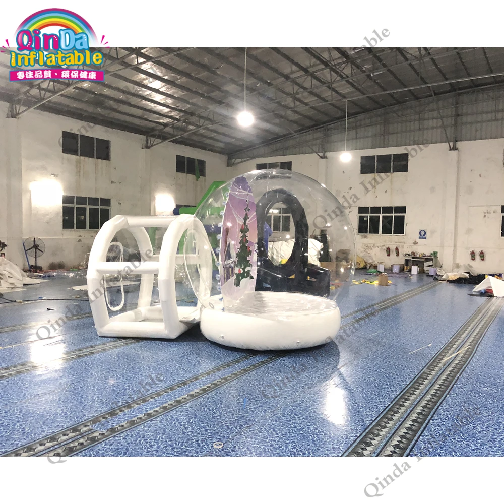 Party Event Inflatable Human Size Bubble Snow Ball Tent,Christmas Inflatable Snow Globe Bouncy Castle For Advertising