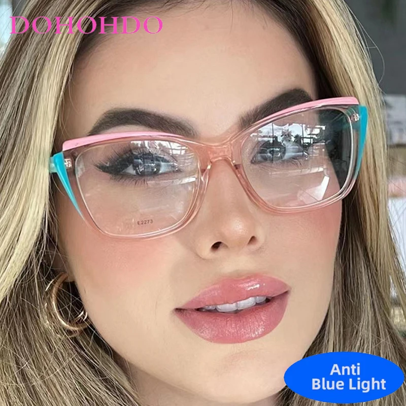 

Fashion Vintage New Luxury Brand Design Cat Eye TR90 Blue Light Optical Glasses Men Women Computer Glasses For Office Work Очки