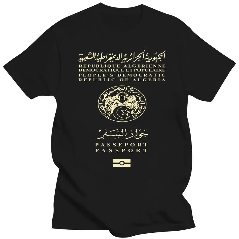 Summer Fashion Funny Mens Clothing  AlgerianPassport Tshirt T Shirt Morocco Algeria Africa Patriotism I Love Algeria Oran