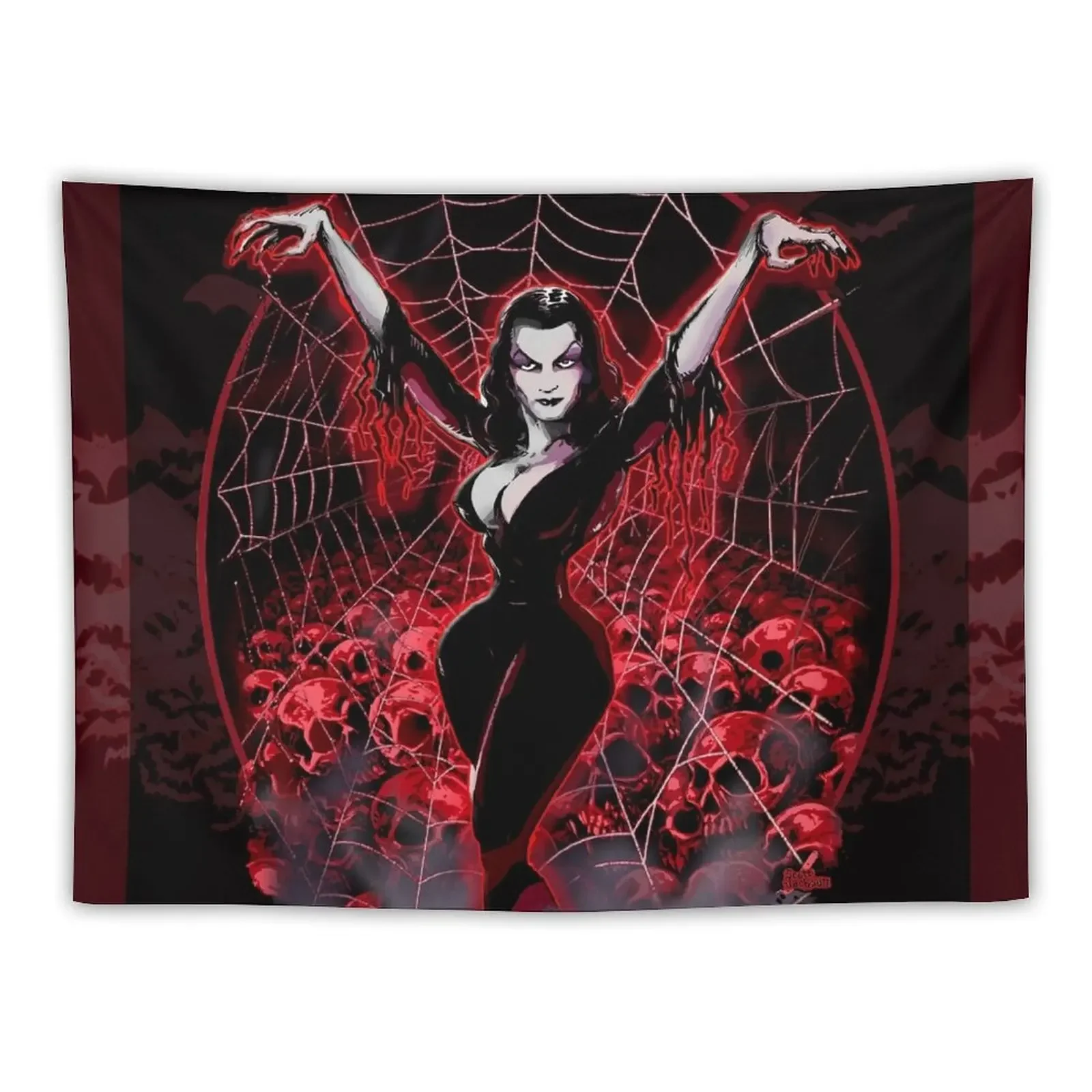 Vampira Spider web gothic Tapestry Wall Decor Hanging Anime Decor Tapestry