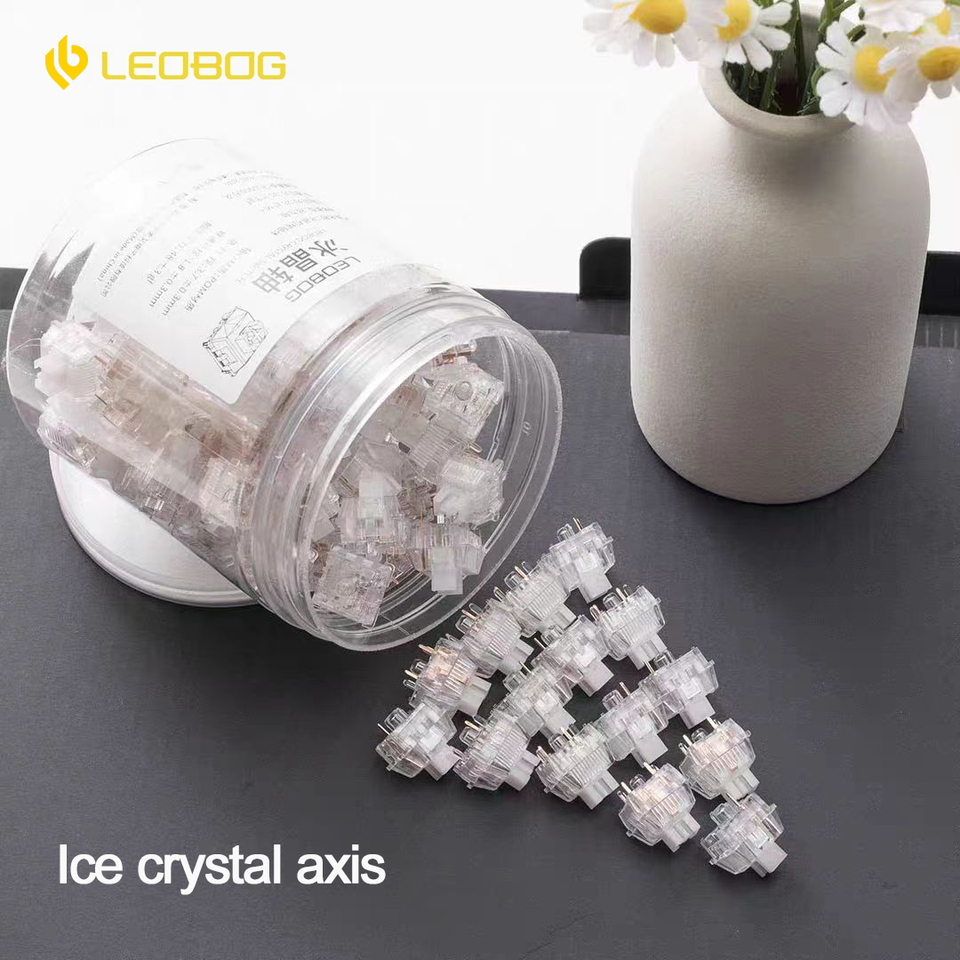 LEOBOG Ice Crystal Switches 100pcs 5 Pin Switches Tactile/Linear Switch Replaceable Compatible for MX Mechanical Keyboard