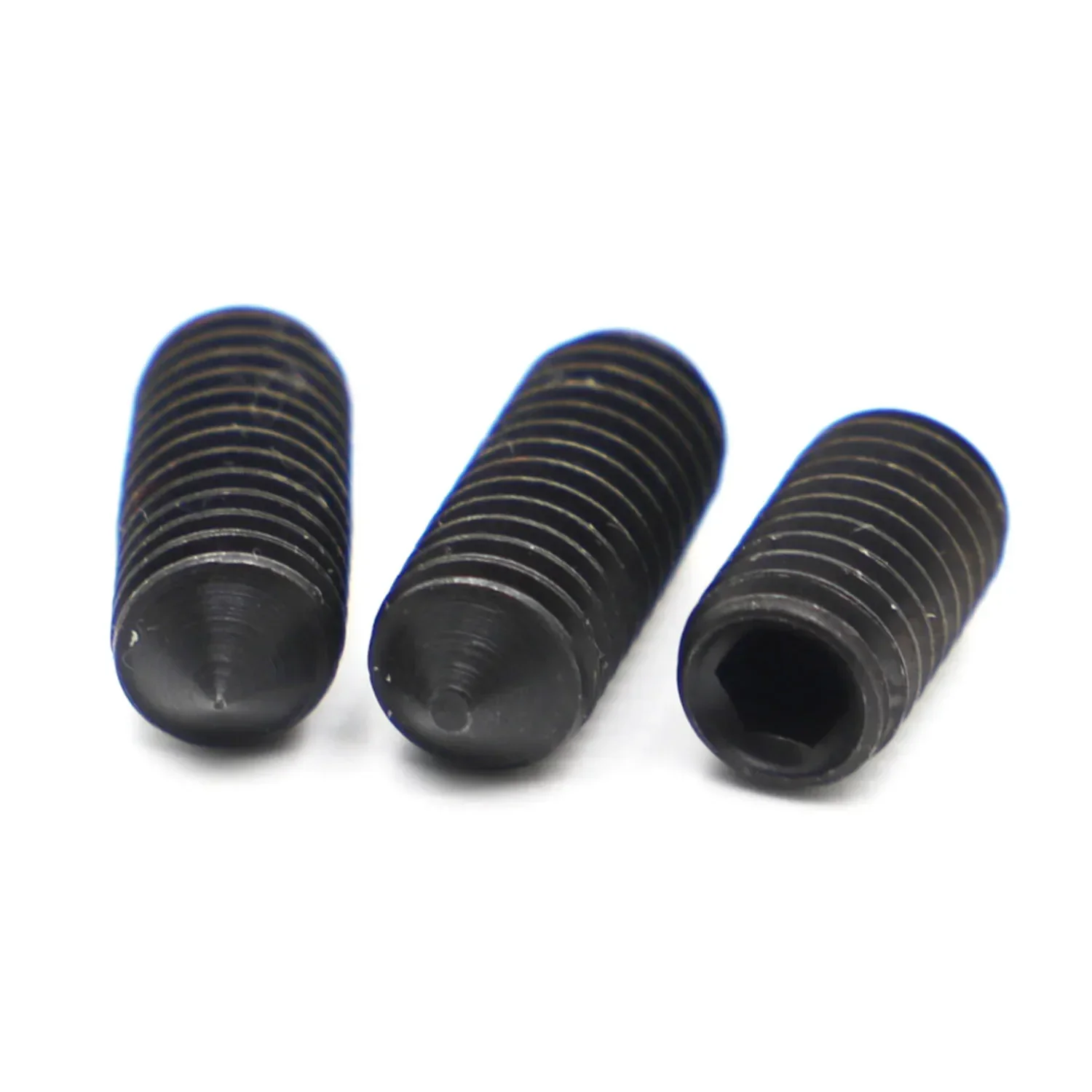 M2.5 M3 M4 M5 M6 M8 M10 Black Grade 12.9 Steel DIN914 Hex Socket Cone Point Grub Set Screw Tapered End Screws