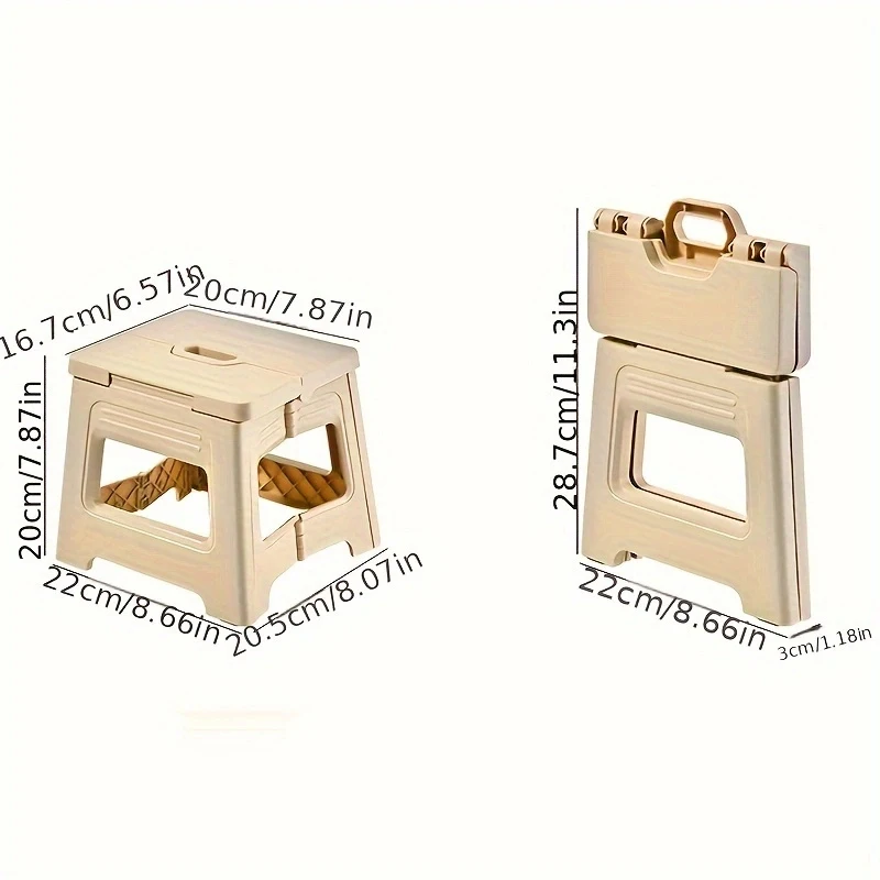 Plastic Folding Collapsible Stool, Adjustable Retractable Portable Outdoor Travel Fishing Chair, Household Plastic Small Stool