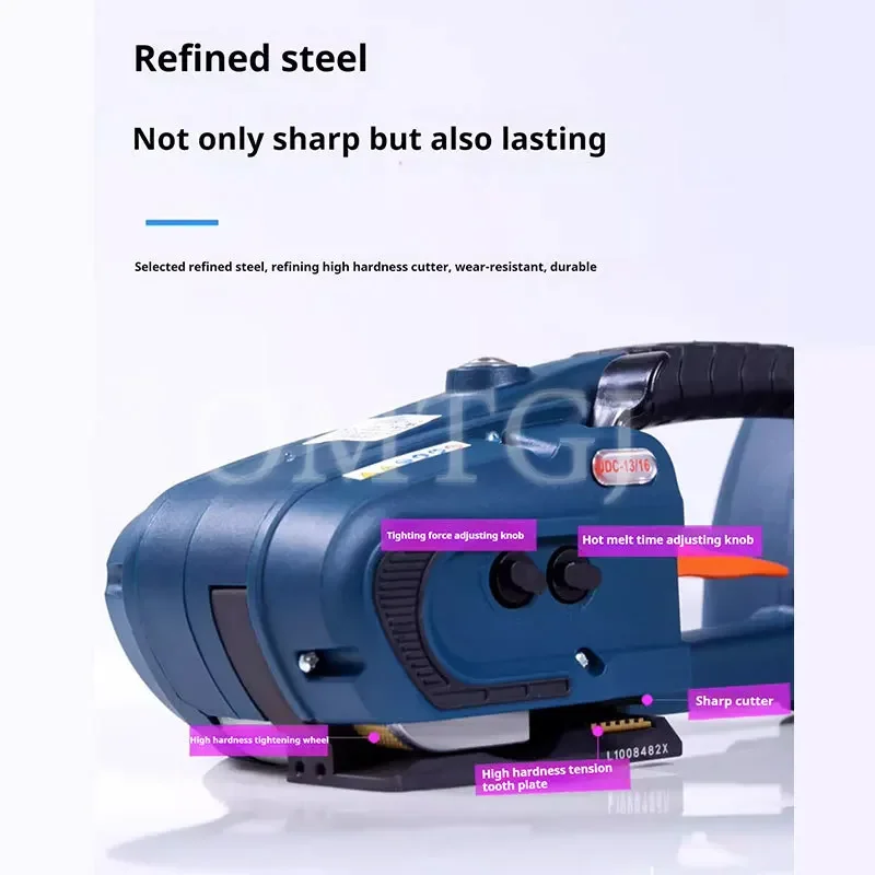 Cordless PET PP Strapping Machine 13mm 16mm Plastic Band JDC Battery Powered Wrapping Equipment with 2 High Capacity Batteries