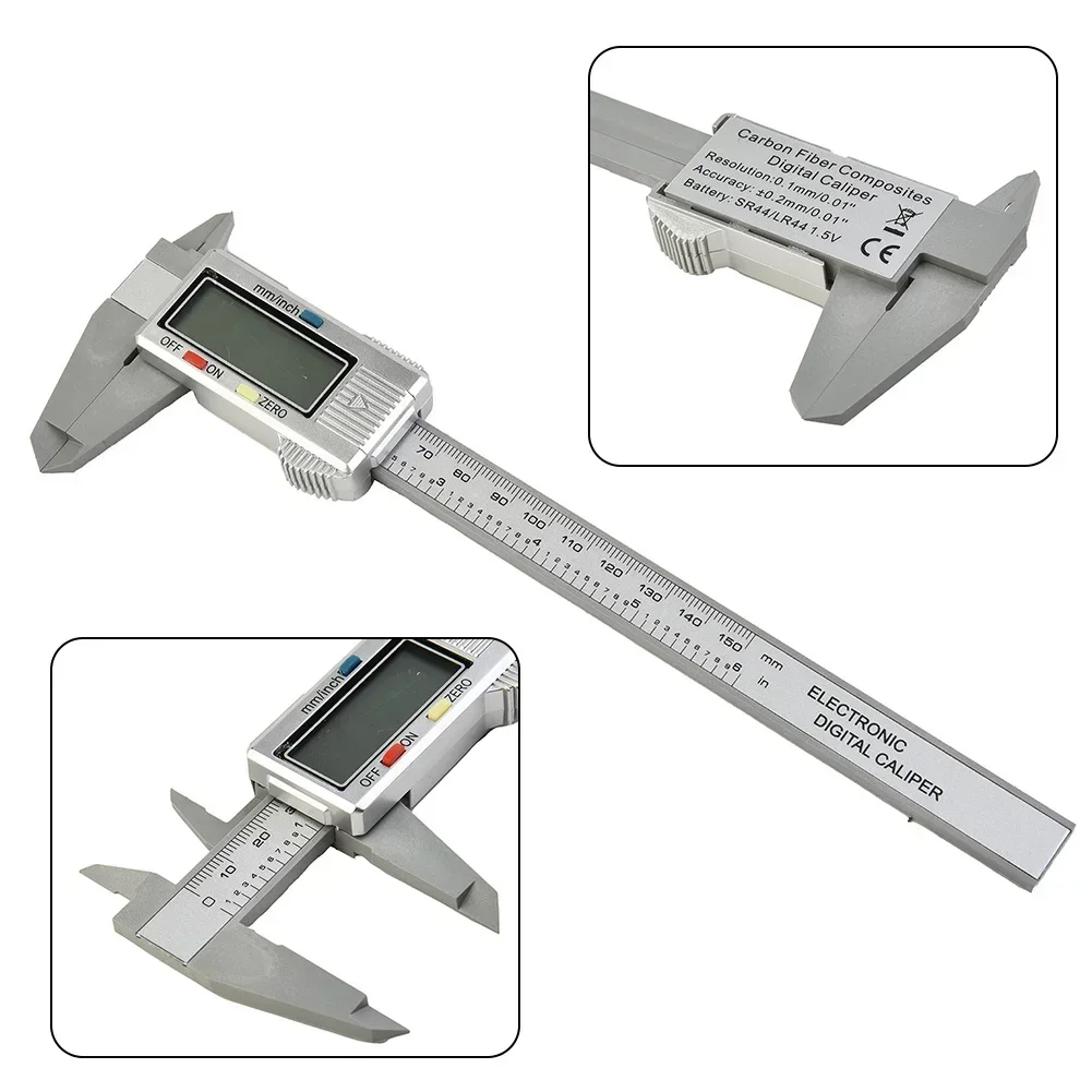 1pc 150mm Digital Caliper Ruler LCD Display Electronic Carbon Fiber Vernier Caliper Gauge Micrometer Measuring Tool Digital Rule