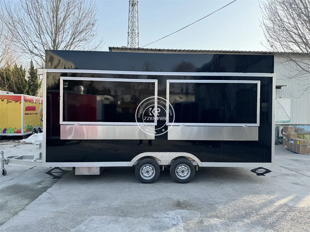 Mobile Food  Truck  Fully Catering Equipment Street Fast Food Truck Trailer Snack Cart Van Street Coffee Trailer