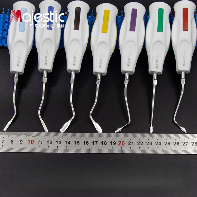 1pc 16 Styles Stainless Steel Dental Luxating Lift Elevators Curved Root Dentist Surgical Instrument Plastic Handle Sterilizable