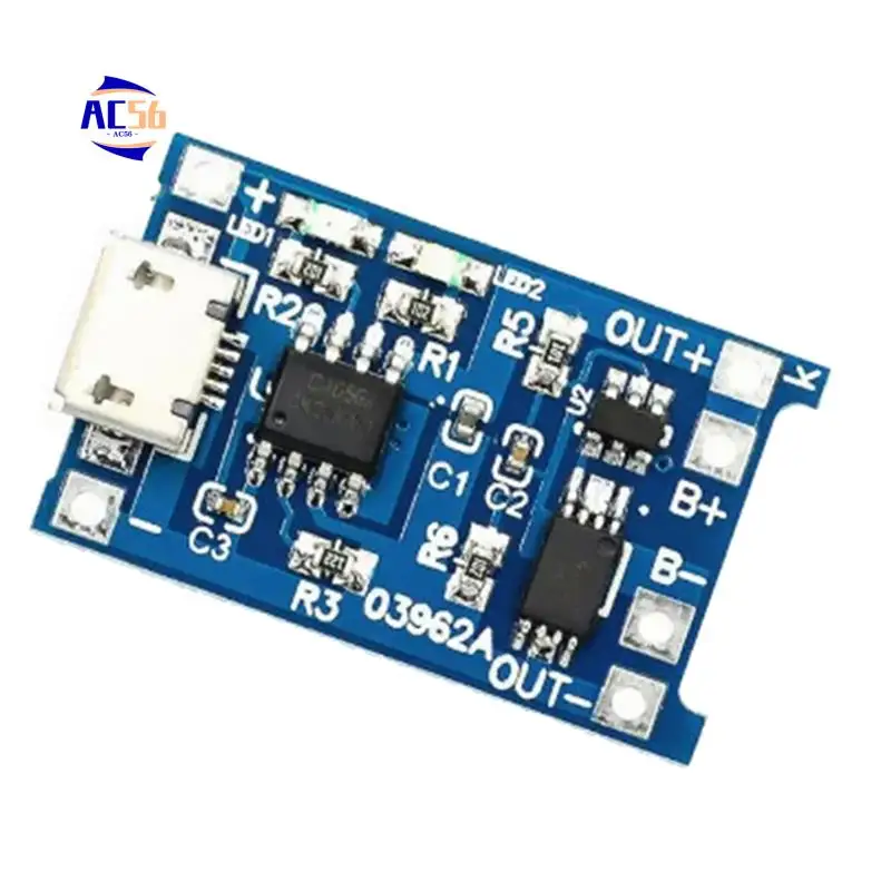 

AC56-50 шт./лот USB-интерфейс 5 В 1 А литий-аккумуляторная плата для зарядки модуль защита от зарядки 2-в-1