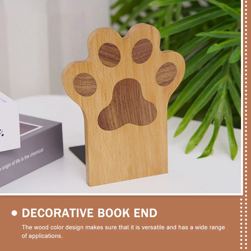 

Wooden Bookend Decorative Book Display Stand Modern Office Accessory Cartoon Style