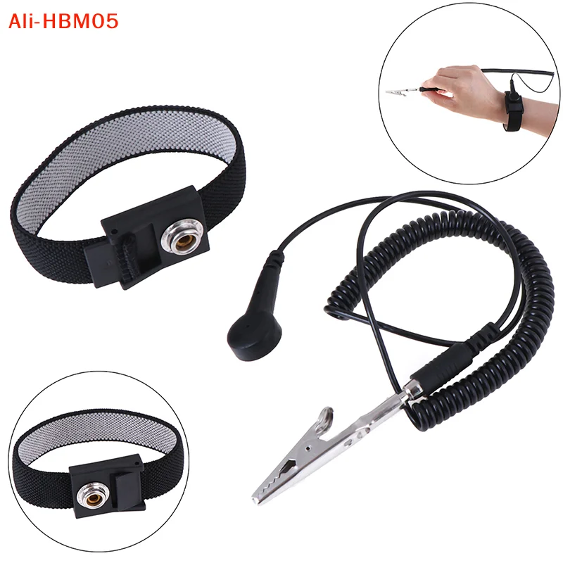 (HB05)Anti-Static Wrist Band – Adjustable ESD Grounding Strap for Electronics Repair, PC Building – Hand Tool Safety Accessory