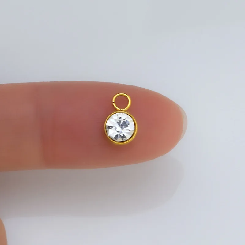 Medfoly pingente de pedra de aniversário, acessórios diy, hipoalergênico, removível, corrente de clavícula, pingente para fazer jóias