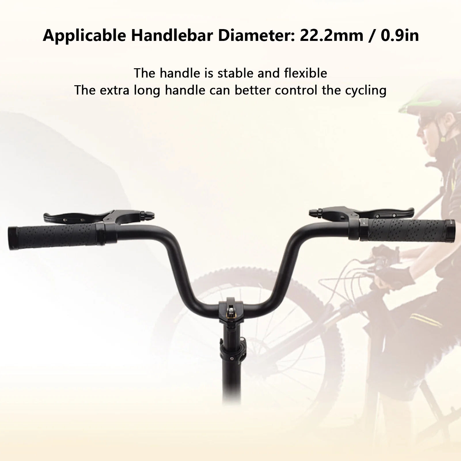 Mountain Bike Handlebar 25.4mm Diameter 580mm Extra Long Handlebar Aluminum Alloy Folding Road Bike Riser Bar 160mm / 6.3in Heig