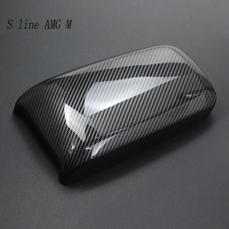 For Mercedes Benz A B GLA CLA Class W176 X156 C117 W246 Car Stickers Trim Stowing Tidying Armrest Box Panel Carbon fiber Cover