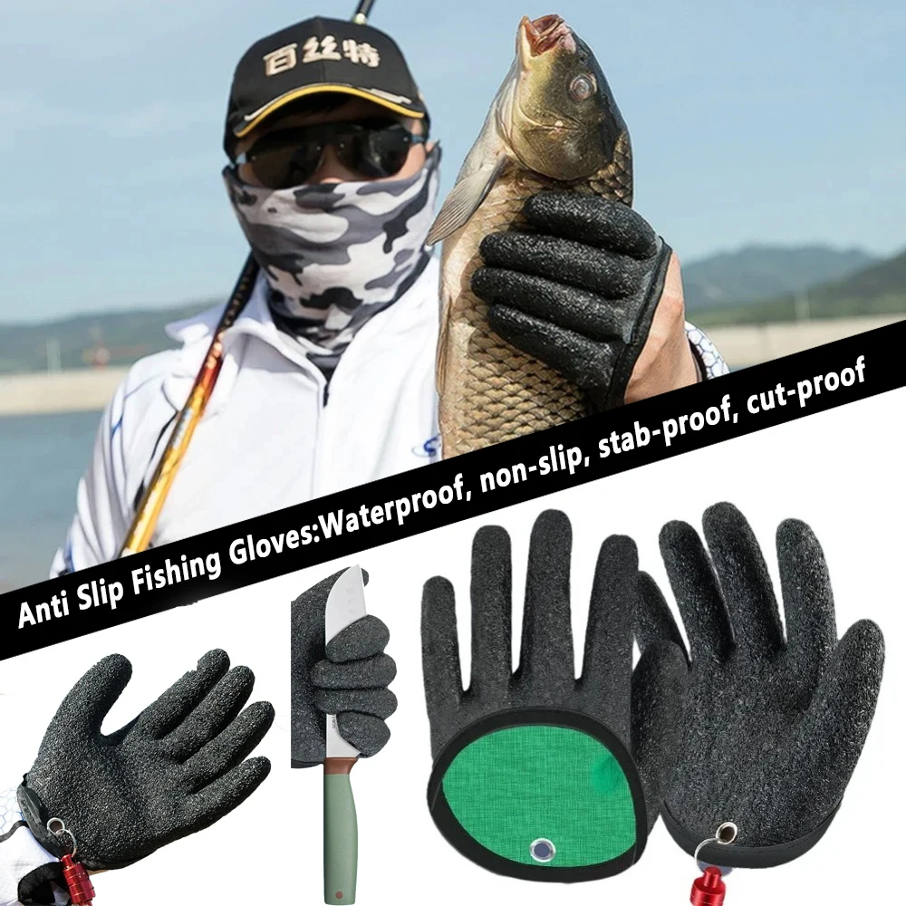 1Set The Fishing Tools Accessories Kit Contains Non-slip Fishing Catching Gloves Sea Fishing Latex Gloves Fishing Scissor