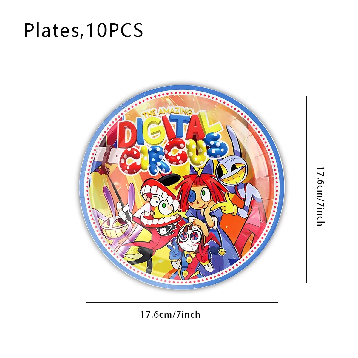 Het geweldige digitale circus Verjaardagsdecoratie Servies Beker Borden Servet Ballonset Banner Achtergrond Cadeauzakjes Feestartikelen