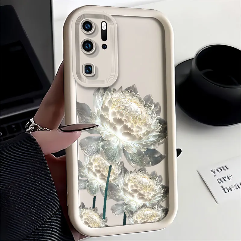 Camera Lens Protection Silicone Phone Case For Infinix Tecno Camon 20 Pro 30 Zero 30 Flower Pattern Design Shockproof Soft Cover