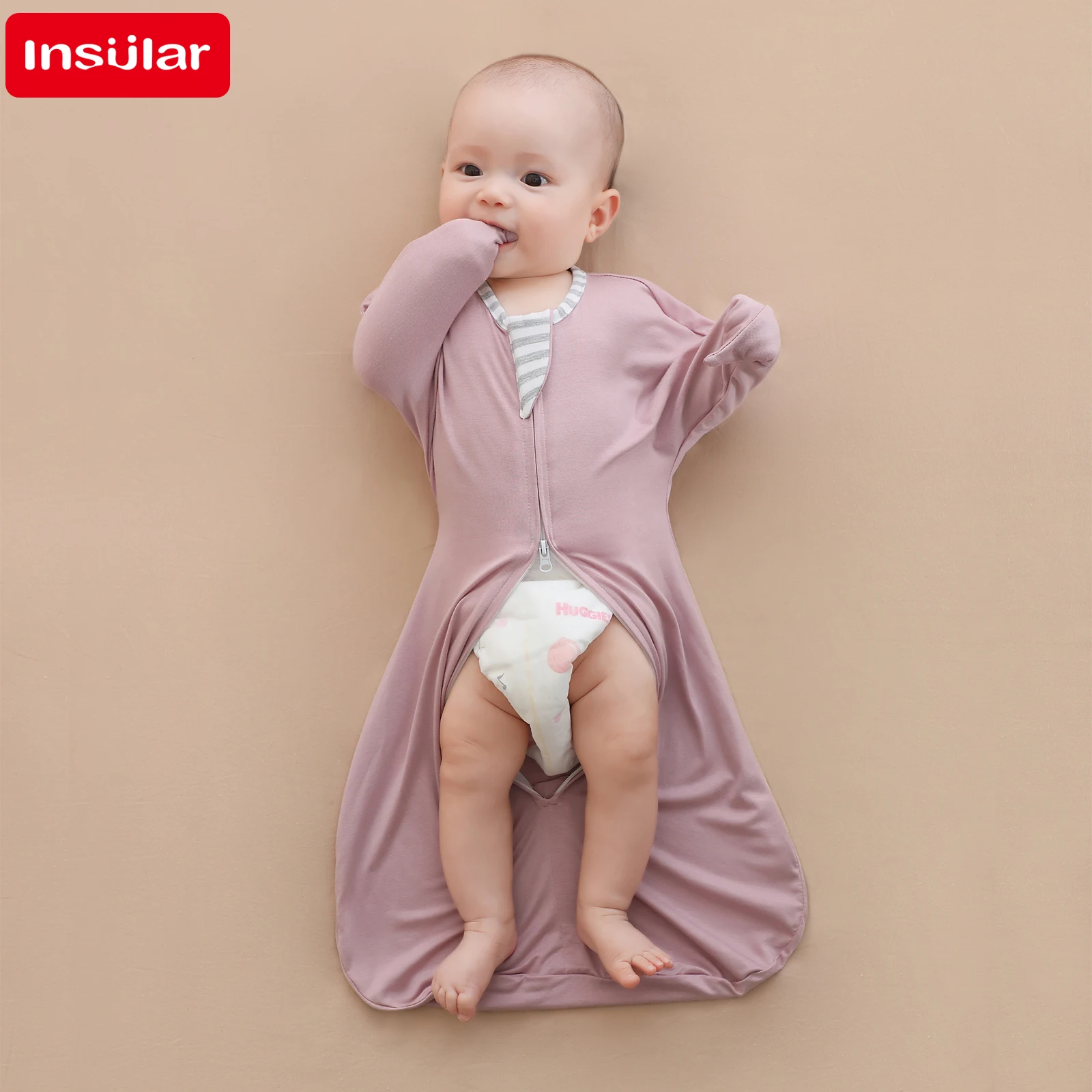 Newborn INSULAR Modal High Bounce Sleeping Bags Anti-Kicking Baby Shock Proof Surrender Style Sleepwear for Comfortable Rest