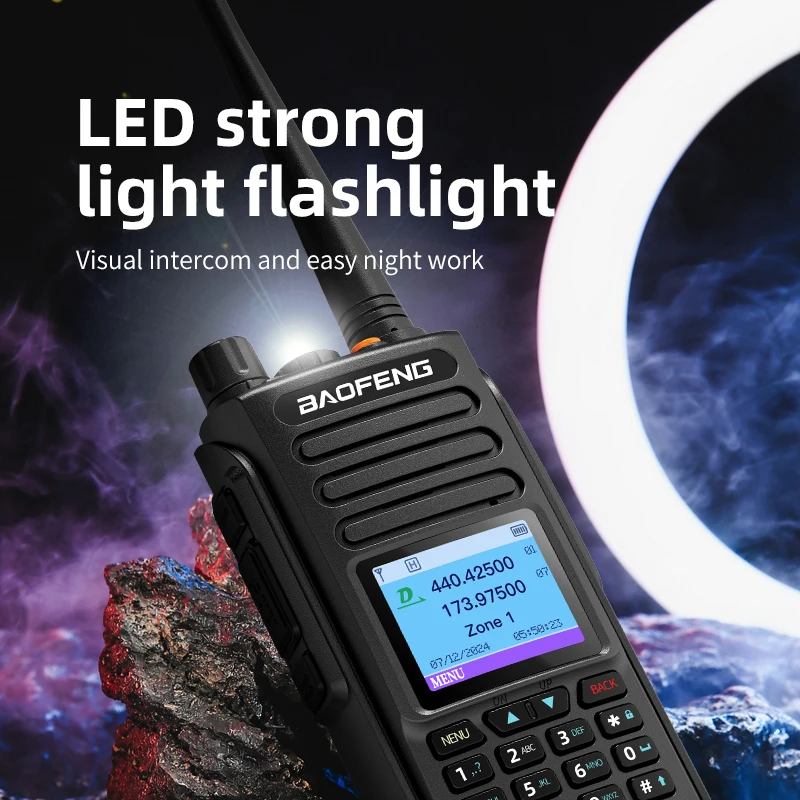 Baofeng DMR DM-1702 نظام تحديد المواقع ثنائي الوضع التناظري والرقمي جهاز اتصال لاسلكي الطبقة 1 + 2 فتحة زمنية مزدوجة VHF 136-174 UHF 400-470 ميجا هرتز