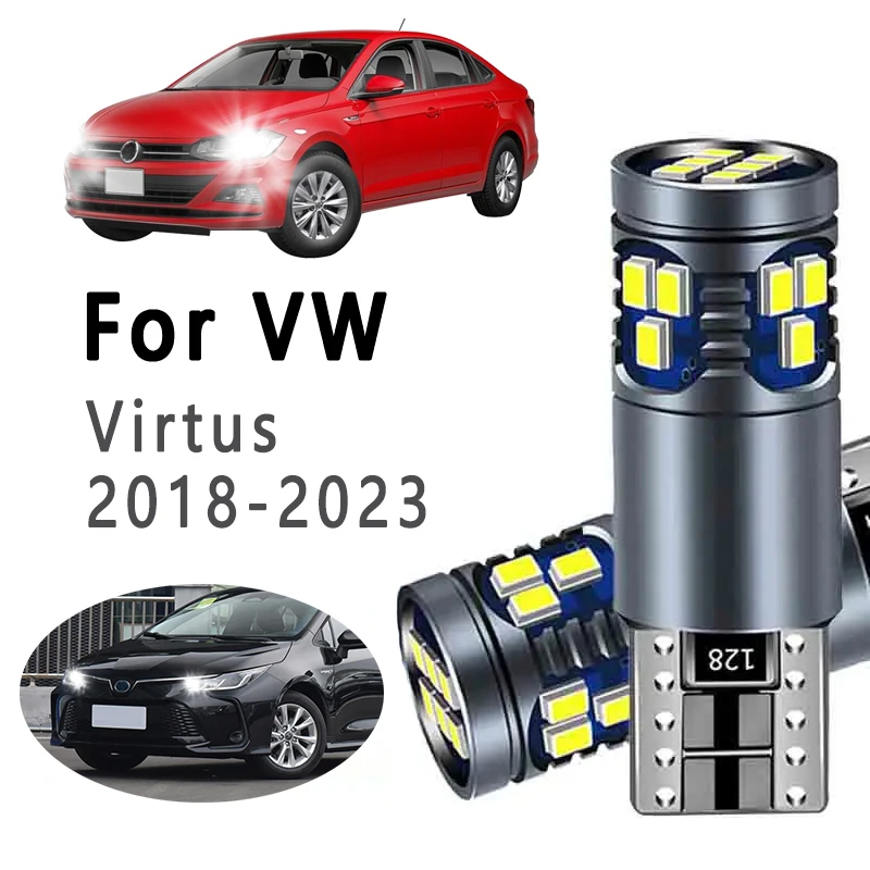 

2 шт. светодиодные лампы T10 для автомобиля, габаритные огни, внутренние парковочные фонари для VW Virtus 2018 2019 2020 2021 2022 2023