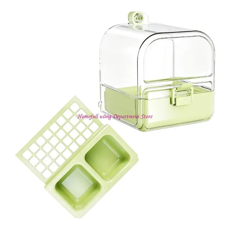 Small Bird Bath and Cup Accessory, Hanging Birdcage Station for Companion Birds and Regular Cage Routines