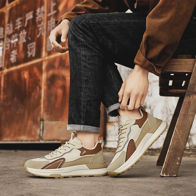 

Мужские разноцветные кроссовки на плоской подошве с низким верхом и круглым носком на шнуровке, новые всесезонные легкие кроссовки большого размера на мягкой подошве