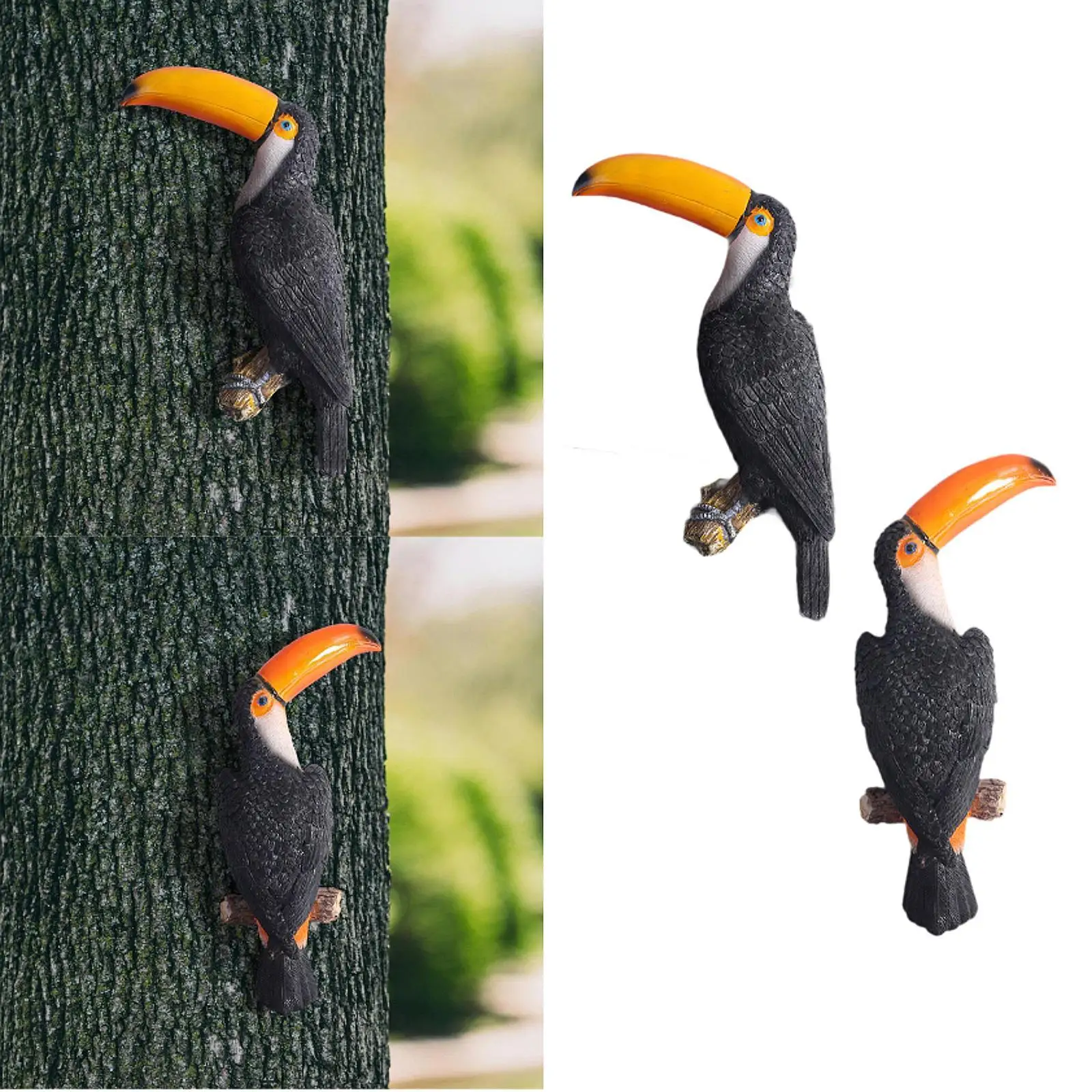 

Unique Resin Garden Toucan Tree Hugger Wall Ornament for Patio Decoration and Garden Accessories