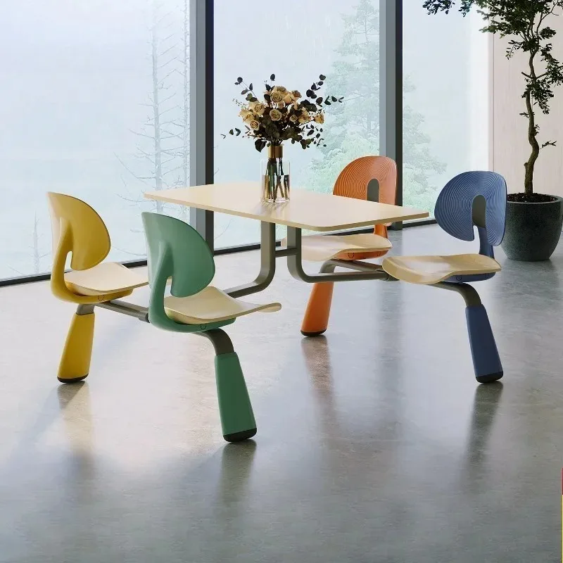 Siamese 4 people, students, staff, workers, dining room tables and chairs c