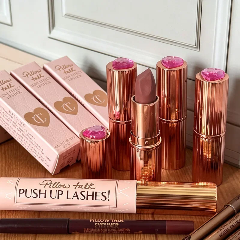 Charlotte Pillow Talk Love Effect Lipstick 3PCS Lip Liner Set&Dual-Color Blush Delicate Lasting Smooth BrighteningTilbury Makeup