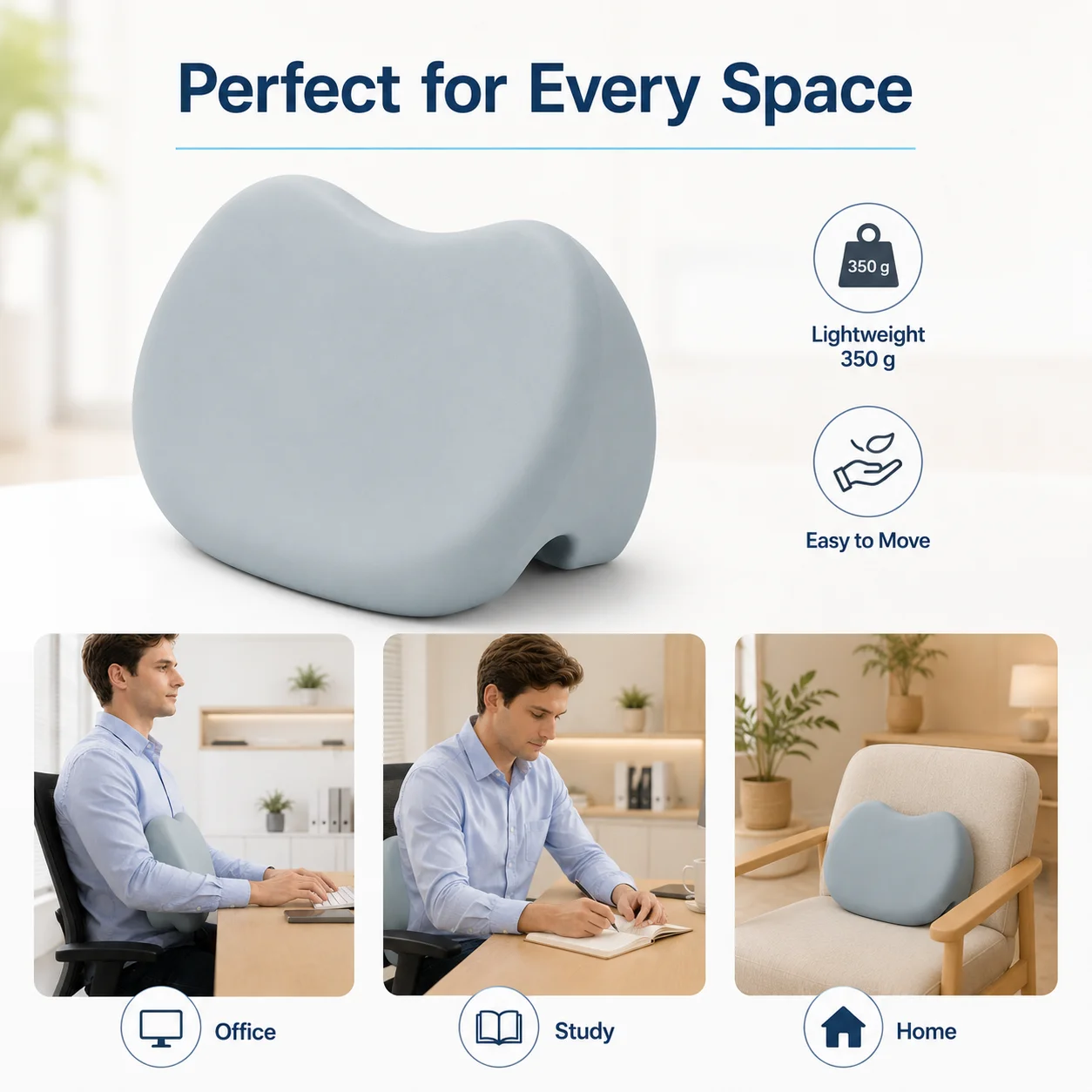 Ergonomic Desk Chest Support Cushion Memory Foam Office Desk Edge Support Pillow Posture Correction Pad for Home Office Study