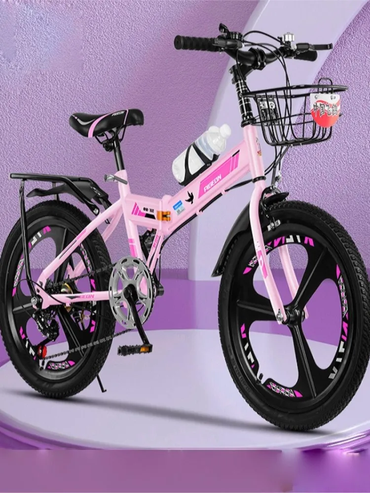 AliExpress smvp Magnesium Alloy Children's Bicycle Mountain Bike 6-8-10 Years Old Folding Speed Change Single Speed Big Child Bike Double Brake