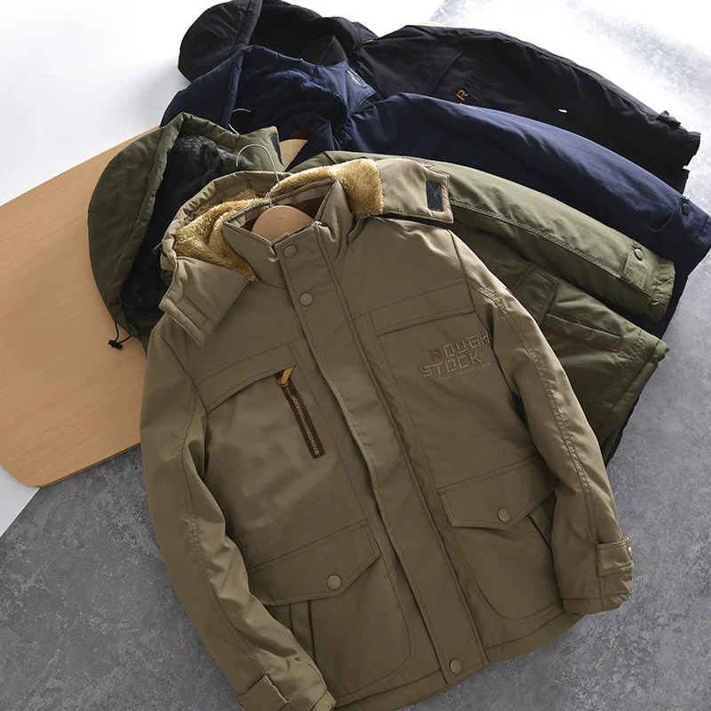 YOLANFAIRY-Chaqueta de invierno para hombre, Parkas impermeables a prueba de viento para exteriores, Abrigo acolchado cálido con capucha, 남의의ffcy, 2024