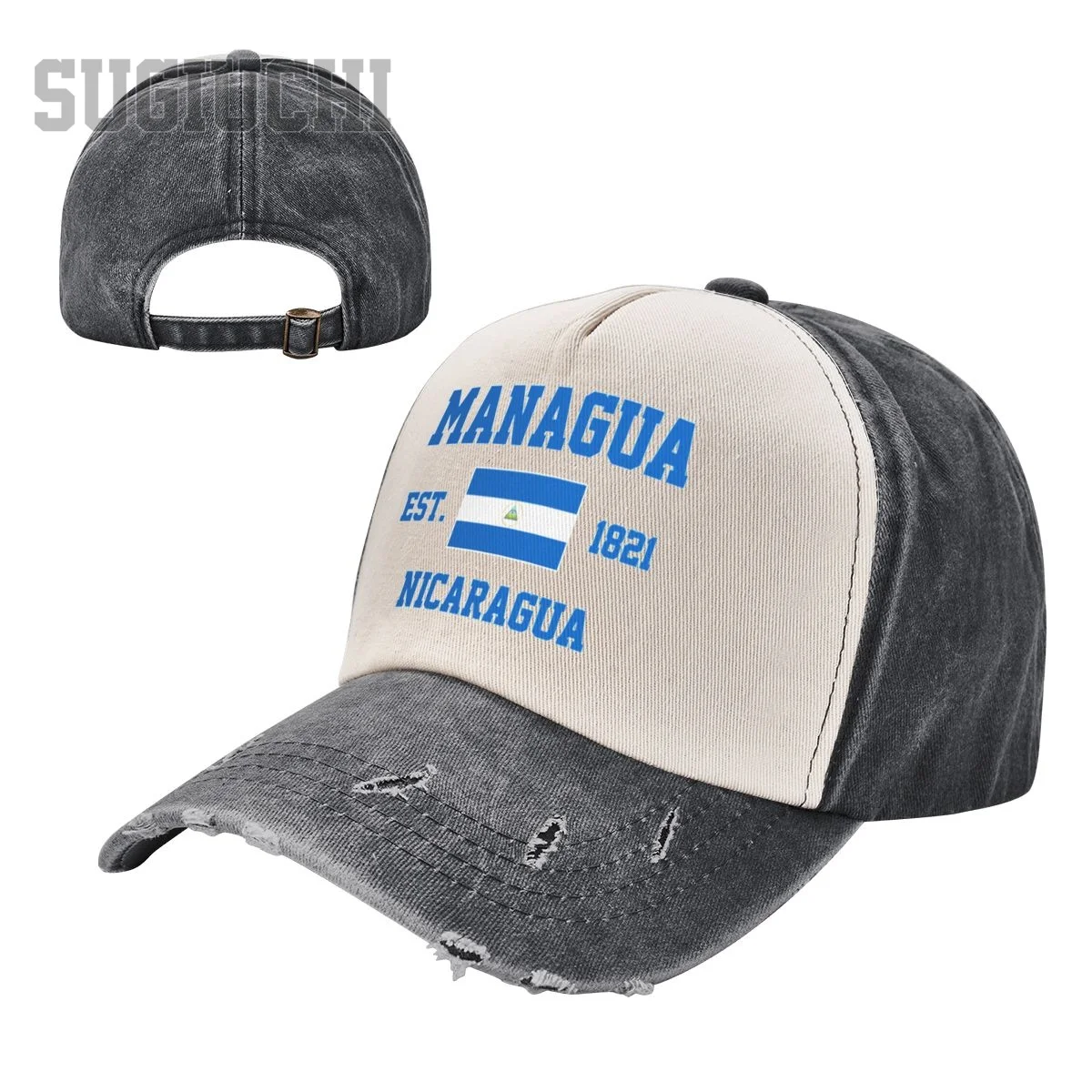 Unisex Baseball Cap Nicaragua EST.1821 Managua Capital Men Women Vintage Hats Washed Cotton Trucker Gift