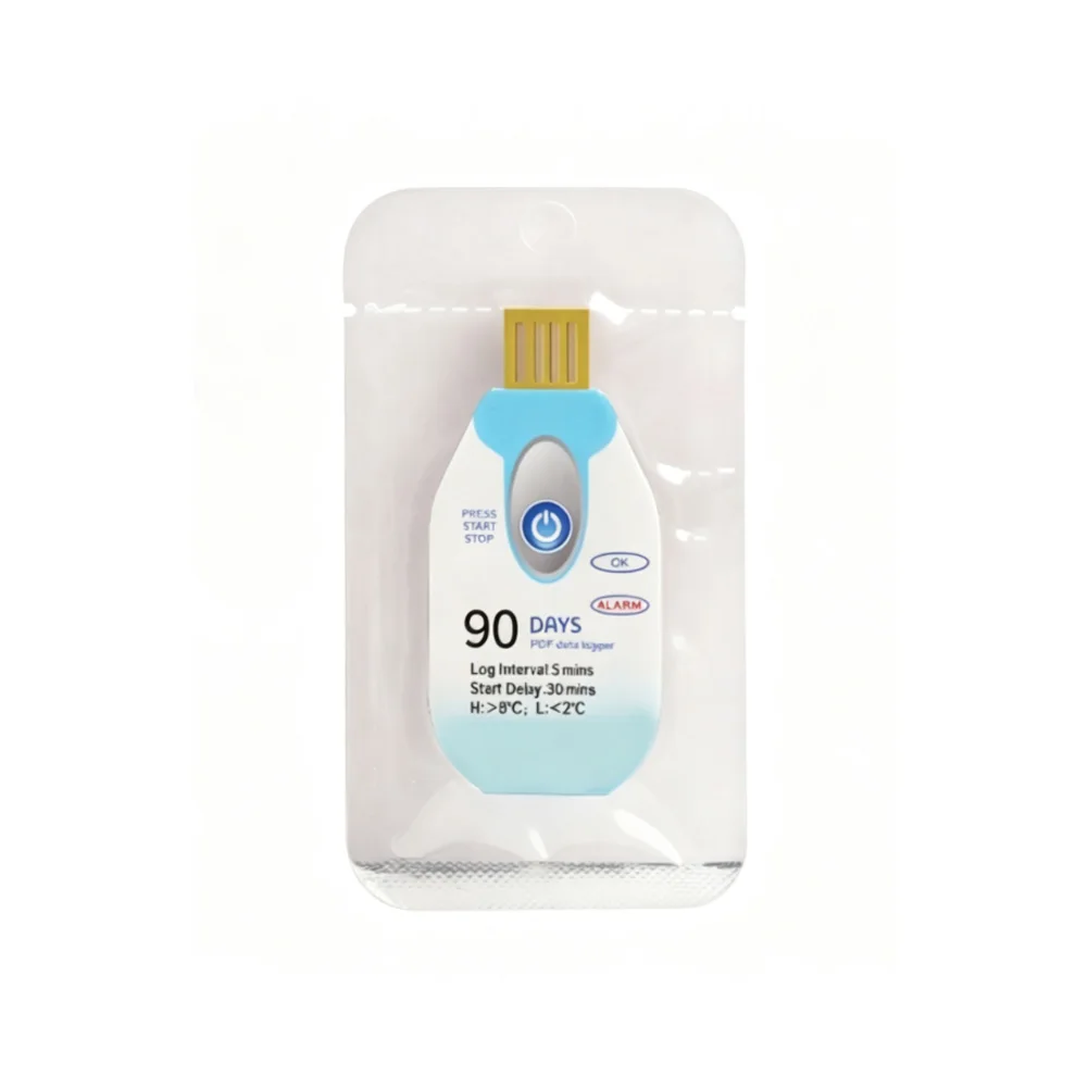 USB Plug-and-Play Disposable Temperature Logger with IP67 Waterproof Design for Refrigerated Transport Tracking