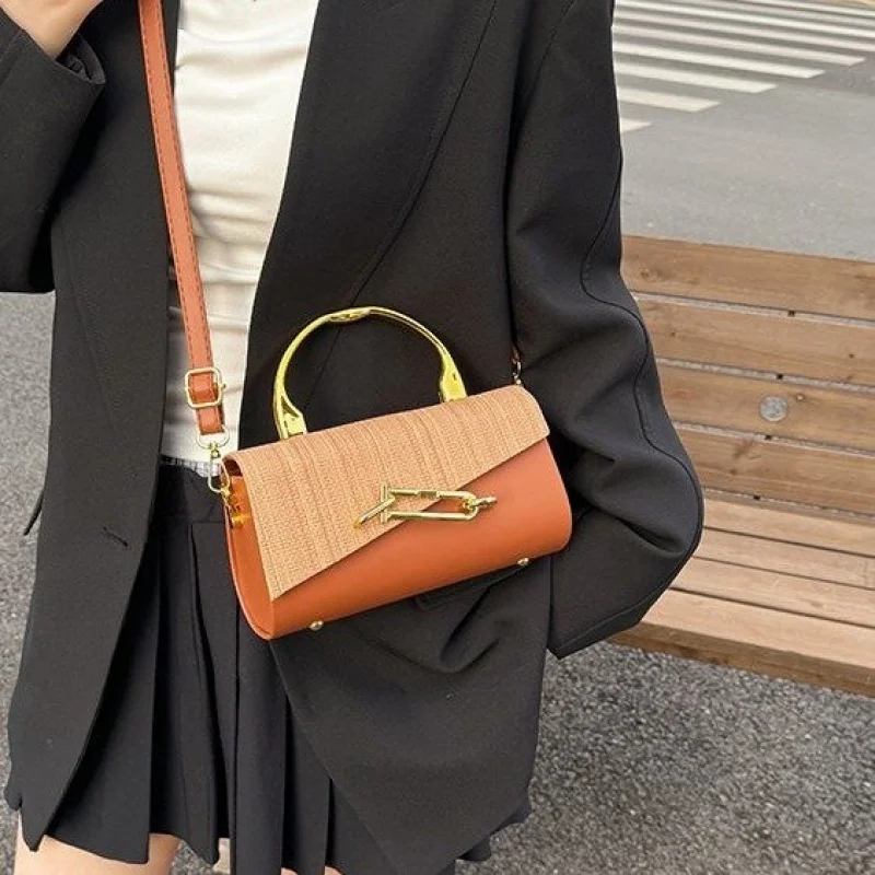 

Women's Tote Bag Made Of Houndstooth Leather Featuring Paris Style And Casual Vintage Commuter Refined Look​