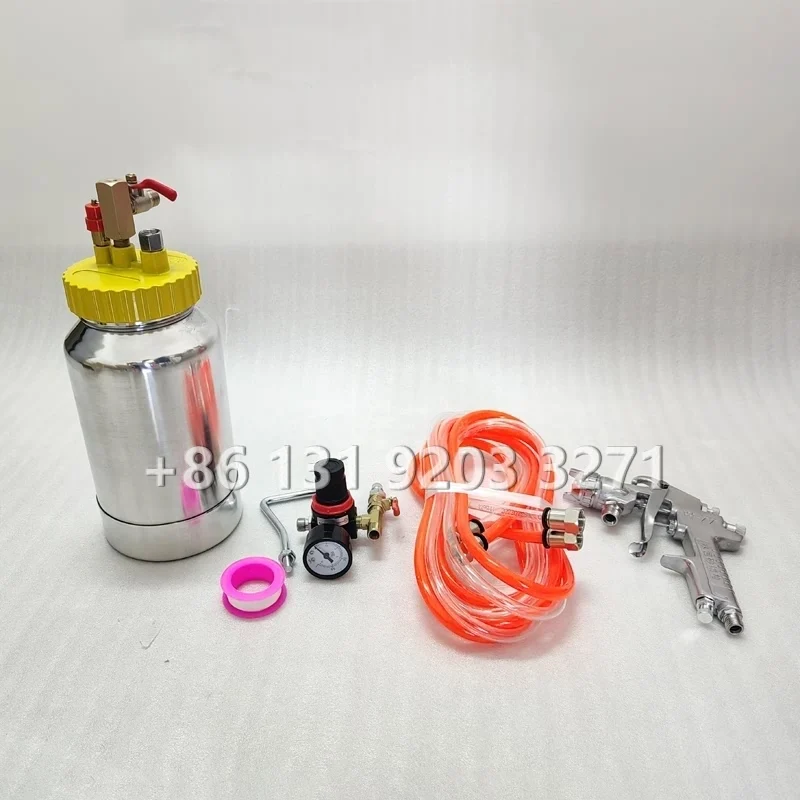 2L Sprayer Equipment Pneumatic Imitation Stone Paint Spray Gun Pressure Pot Tanks with 2m Hose for Natural Putty Paint Sprayer